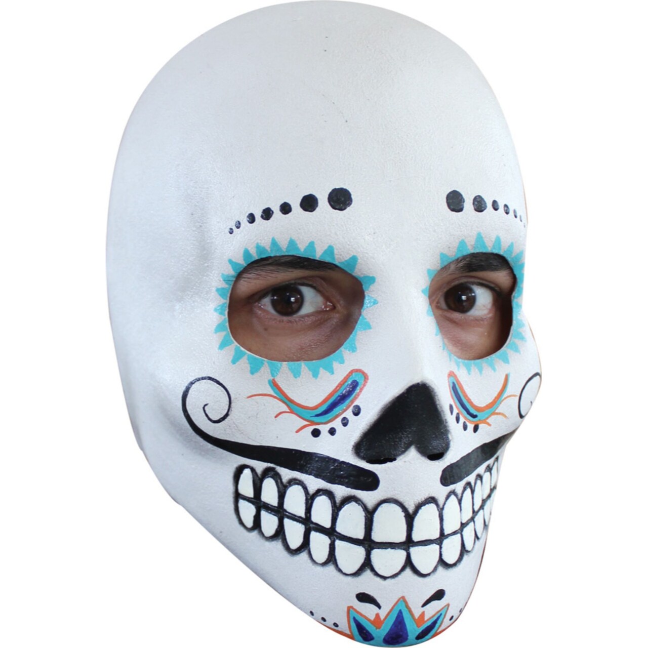 The Costume Center White and Black Adult Day of the Dead Catrin Deluxe Skull Mask
